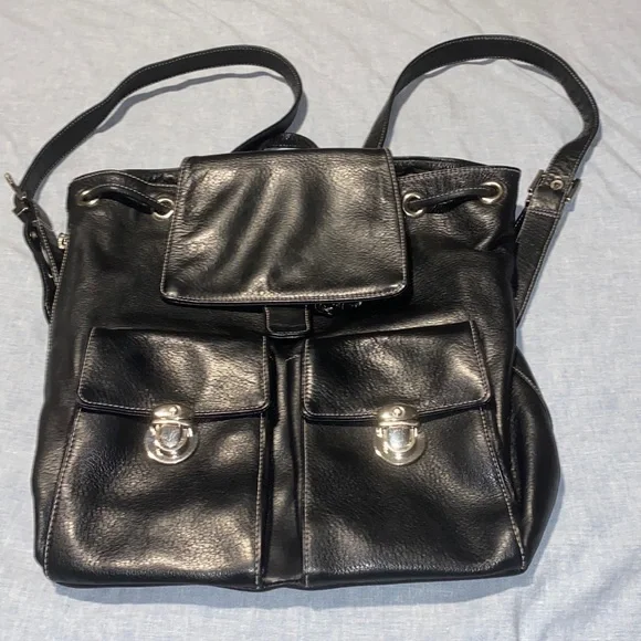 Perlina Black Softest Italian Leather Backpack EUC Perlina Backpack Handbags Bags & Leather Exterior for Women  main image 3